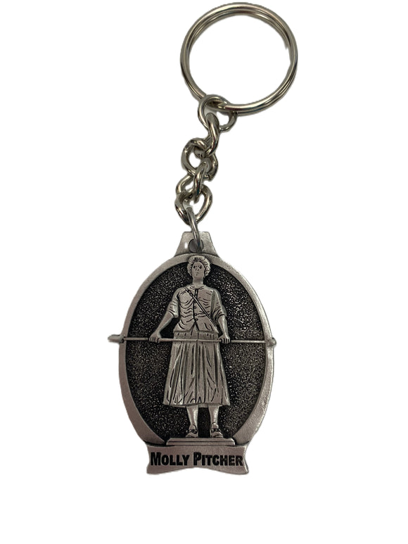 Molly Pitcher Pewter Keychain