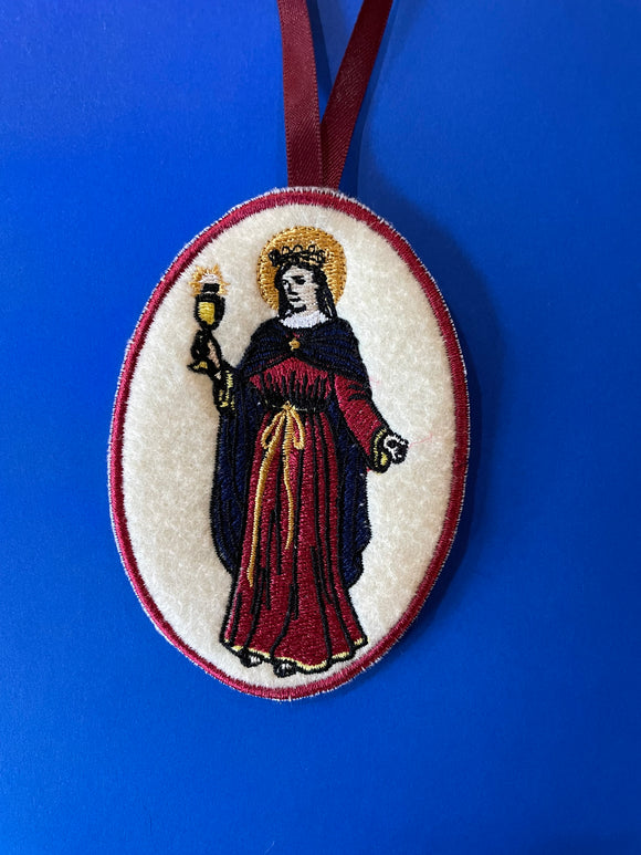 St Barbara Felt Holiday Ornament
