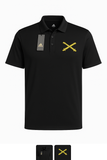 Adidas Cross Cannon Polo Shirt – Black with Gold Cross Cannons | Moisture-Wicking Athletic Wear