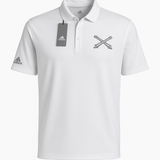 Adidas Cross Cannon Polo Shirt – White with Silver Cross Cannons | Moisture-Wicking Athletic Wear