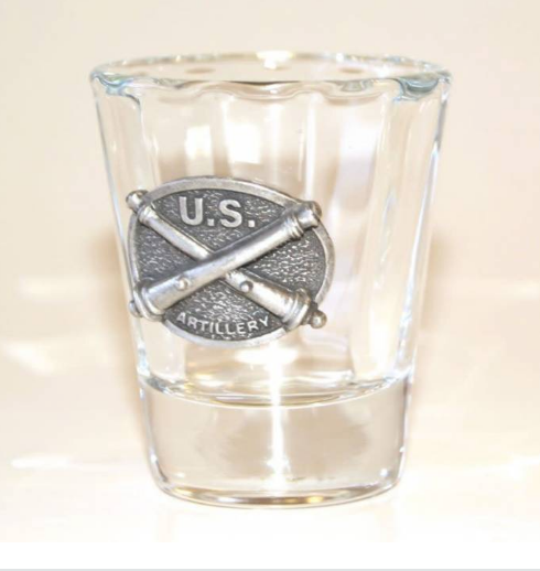 Crossed Cannon Pewter Shot Glass