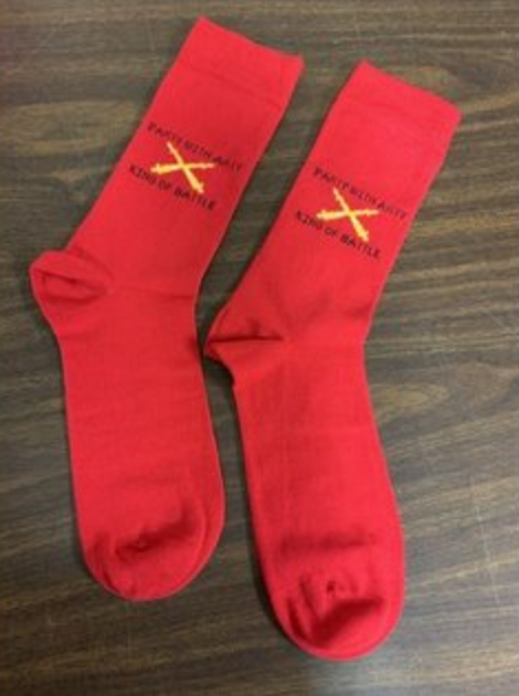 Red Party with Arty Saint Barbara Socks