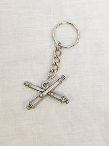 Pewter Crossed Cannon Key Chain