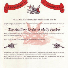 Replacement Award Certificates - Molly Pitcher Certificate
